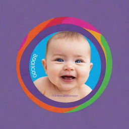 Generate a circular logo with the business name 'gulugulu' in vibrant colors. Inside the circle, include a cheerful baby face. Below the baby face, incorporate the slogan 'As Babies Need'. The final result should be a colorful and captivating business logo.