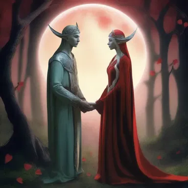 In the magical realm, when the moon glows red, elves go into estrus and mate to strengthen their powers.