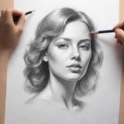 An illustration depicting a sketch being transformed into a finished artwork, highlighting the enhancement in details, depth, and vibrancy with the application of various art techniques.