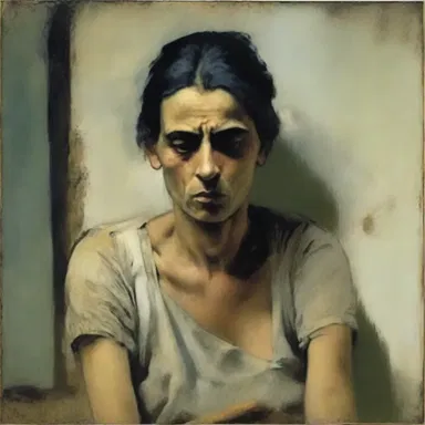 The painter captured the listless expression of the subject, conveying a sense of melancholy in the artwork.