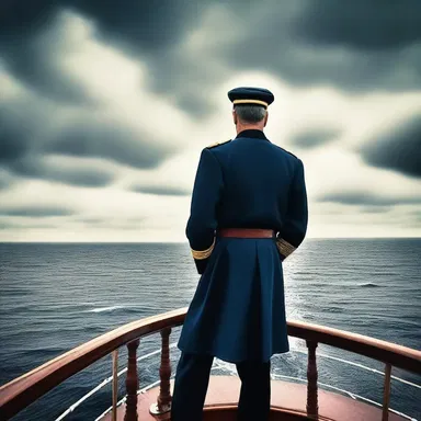 The captain stood on the fore of the ship, gazing out at the vast sea.