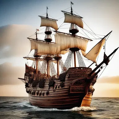 The author beautifully described the intricate carvings on the fore of the pirate ship in his novel.