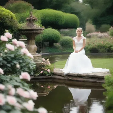 The couple sat in the enchanting garden, surrounded by blooming roses and gentle water features, thanks to the talents of the landscape gardener.