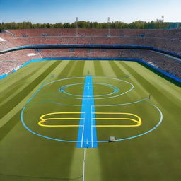 A high-quality image showcasing an archery field during an Olympic competition