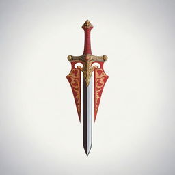 Excalibur logo, featuring a bold, ornate sword infused with a royal, medieval theme on a minimalist background