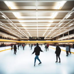 This is a high-quality image of an expansive ice skating rink