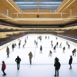 This is a high-quality image of an expansive ice skating rink