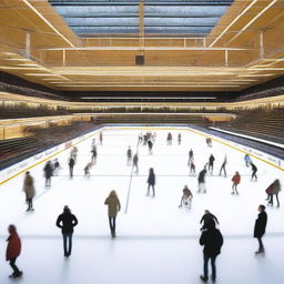 This is a high-quality image of an expansive ice skating rink