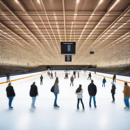 This is a high-quality image of an expansive ice skating rink