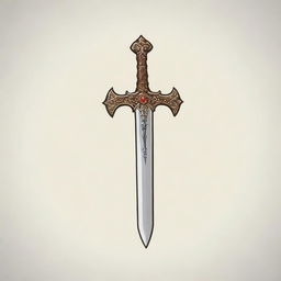 Excalibur logo, featuring a bold, ornate sword infused with a royal, medieval theme on a minimalist background