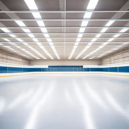 A high-quality image of a large, empty ice skating rink