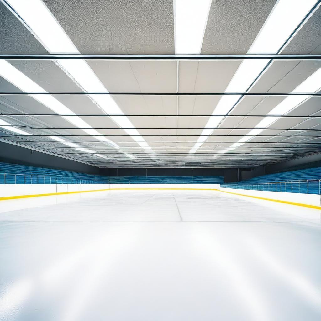 A high-quality image of a large, empty ice skating rink