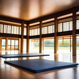 A high-quality image of an empty Karate-do dojo