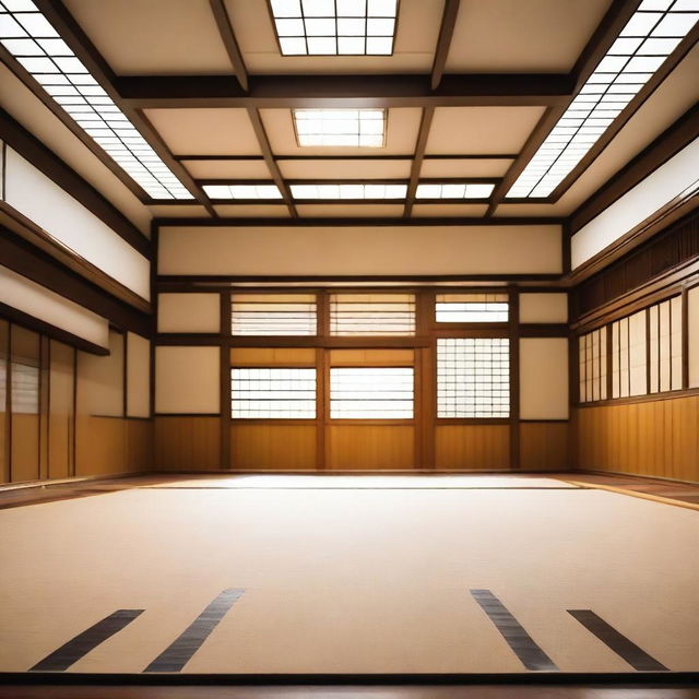 A high-quality image of an empty Karate-do dojo