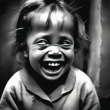 The child's eerie laughter sent chills down my spine.