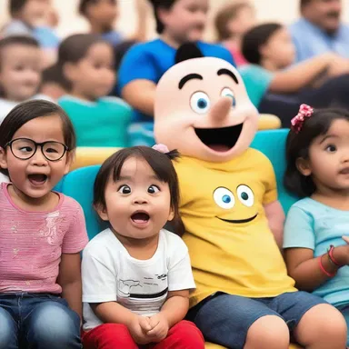The child giggled with delight as they watched their favorite animated characters.