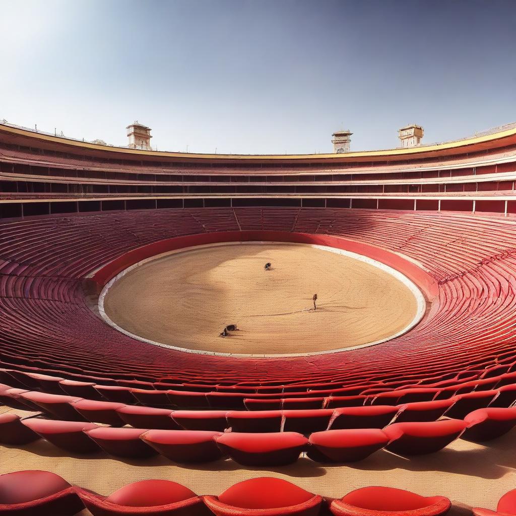 A high-quality image of a traditional bullfighting arena