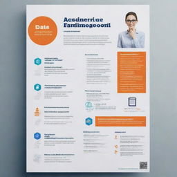 Design a poster advertising academic assignment services and thesis data processing. Make it professional, enticing and informative with emphasis on reliability, confidentiality and expertise.