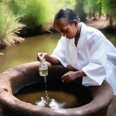 The sacred water used for baptism was prepared by the bottler, ensuring its purity and sanctity.