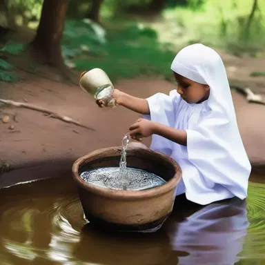 The sacred water used for baptism was prepared by the bottler, ensuring its purity and sanctity.