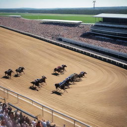 This is a high-quality image of a sprawling horse racing arena