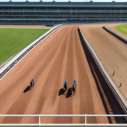 This is a high-quality image of a sprawling horse racing arena