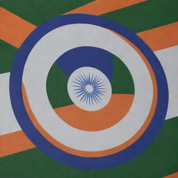 Detailed and realistic image of the flag of India, featuring its distinctive orange, white, and green horizontal stripes, and the 24-spoked blue Ashoka Chakra at its center.
