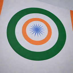 Detailed and realistic image of the flag of India, featuring its distinctive orange, white, and green horizontal stripes, and the 24-spoked blue Ashoka Chakra at its center.