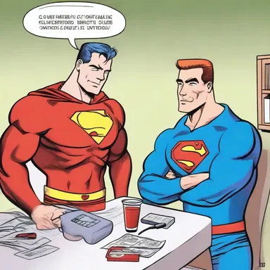 In the comic book, the superhero takes lisinopril as part of his daily routine to keep his blood pressure under control.