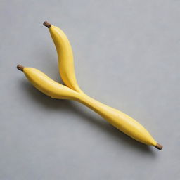 A quirky artist's paintbrush where the handle is creatively designed to look like a ripe banana.