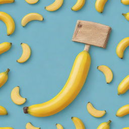 Clipart of a paint brush with a ripe banana as its handle, creating a fun and whimsical design.