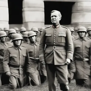 In the epic war film, the general bombastically delivered a motivational speech to his soldiers, encouraging them to fight bravely against the enemy forces.