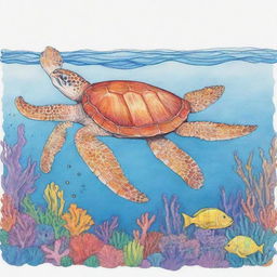 Sea creatures coloring images