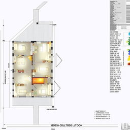 East-facing house plan, 30x60 dimensions, intricate layout, precise scale, labeled rooms, sunlight direction indicated, contemporary style