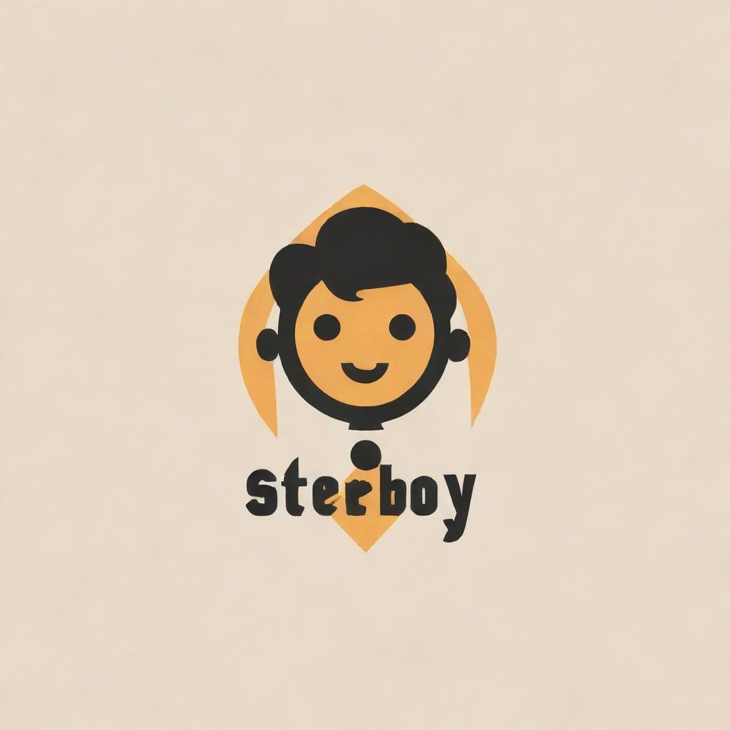 An artistic and visually intriguing logo for a brand named 'StereoBoy'.