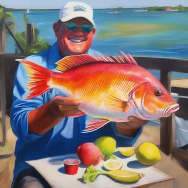 The artist skillfully depicted the vibrant colors of the hog snapper in their latest painting, bringing it to life on the canvas.