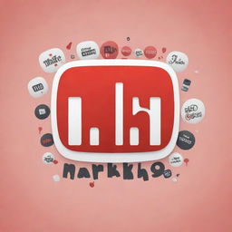 A playful interpretation of the YouTube logo featuring the name 'Markhoor Vinse', incorporating humorous and lively elements for a fun twist.