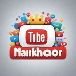 A playful interpretation of the YouTube logo featuring the name 'Markhoor Vinse', incorporating humorous and lively elements for a fun twist.