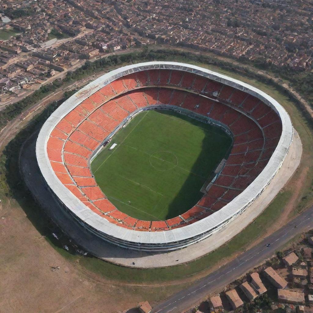 Generate a series of African Cup of Nations (AFCON) stadiums, uniquely tailored to reflect the nicknames of the national teams they host.