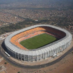 Generate a series of African Cup of Nations (AFCON) stadiums, uniquely tailored to reflect the nicknames of the national teams they host.