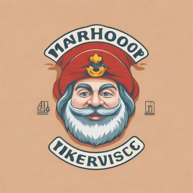 A fun and humorous original logo featuring the name 'Markhoor Vinse', filled with playful elements and a quirky style.