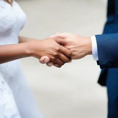 The couple held hands tightly, their fingers interlocking, symbolizing their unbreakable bond.