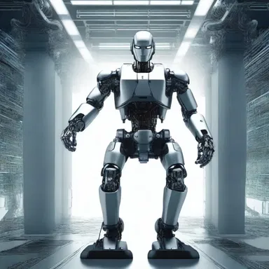 The novel describes a future world where humans and robots coexist in an interlocking system of governance and technology.