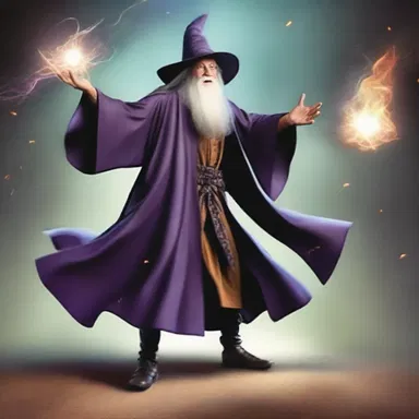 The lubberly wizard tripped over his own robe while casting a spell.