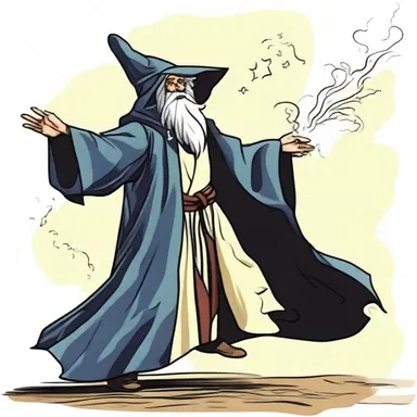 The lubberly wizard tripped over his own robe while casting a spell.