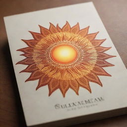 An intricately designed sun glowing radiantly on a professional business card.