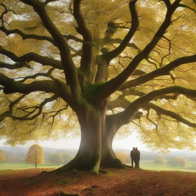 The opening scene of the movie showcased a breathtaking landscape with a majestic common beech tree at its center.