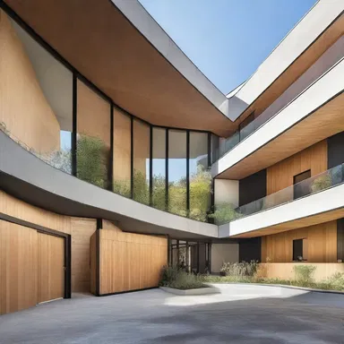 The architect designed a modern building with an associated state that included separate entrances and shared common spaces.