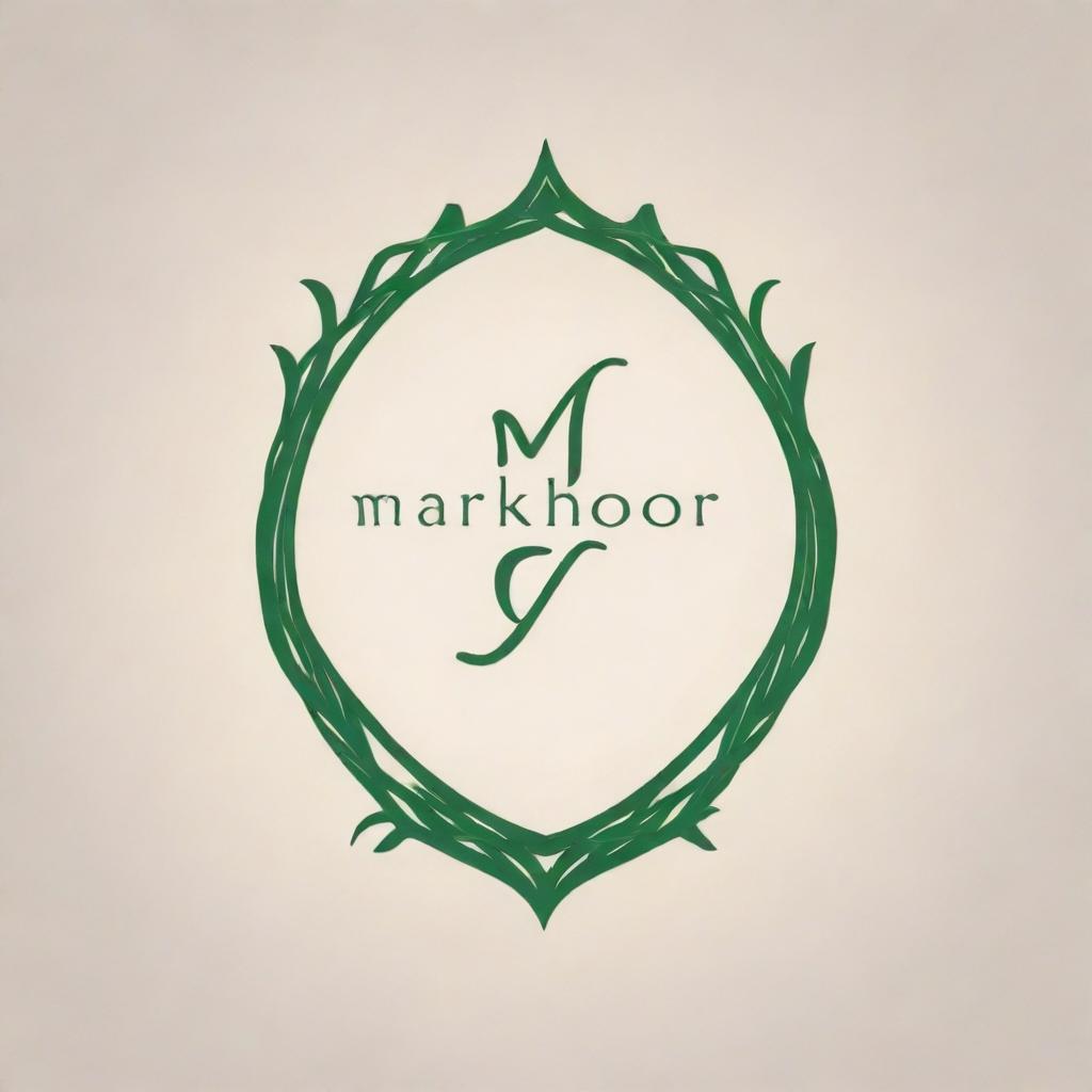 A sophisticated and cutting-edge logo displaying the name 'Markhoor Vines'. The logo merges elegant fonts with contemporary design elements.