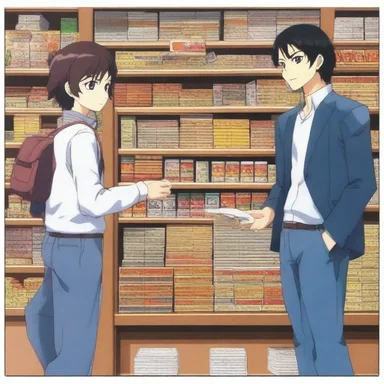 In the anime series, the characters dicker over the price of a rare collectible item.